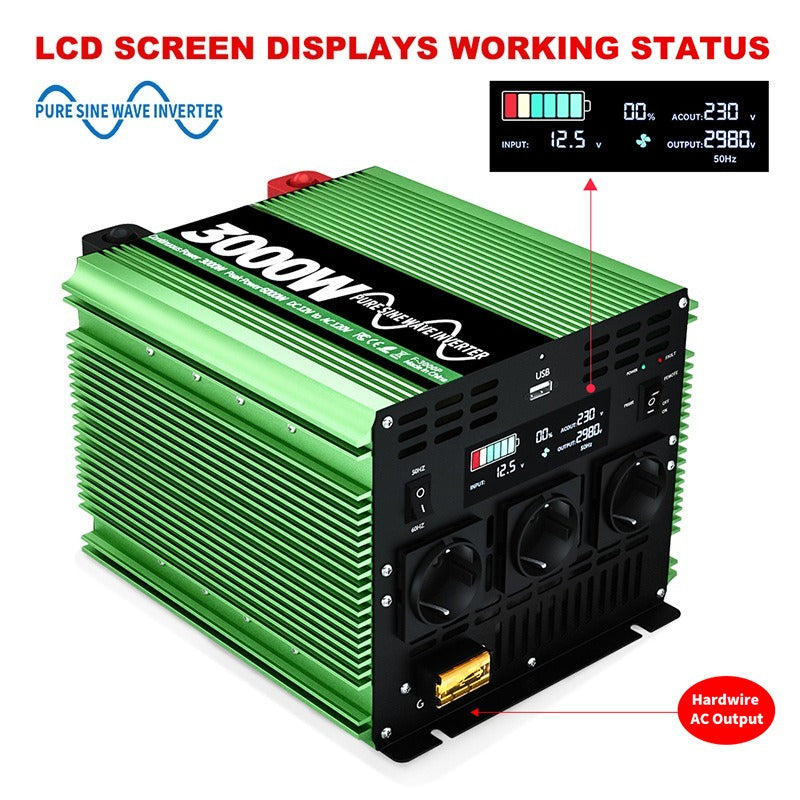 GreenZech Elite SR Inverter | 3000W 4000W 5000W | Universal DC 12V-24V to AC 110V-240V | Professional Pure Sine Wave Power Station