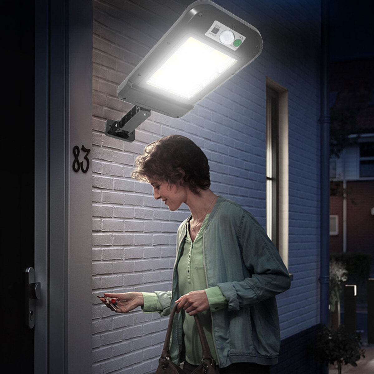 120COB Solar Street Light Motion Sensor Remote Area Security Road Lamp IP65
