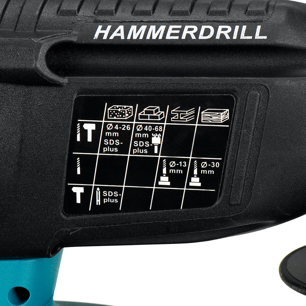 18v Brushless Cordless Rechargable Electric Hammer SDS Impact Drill Hammer Fir Makiita