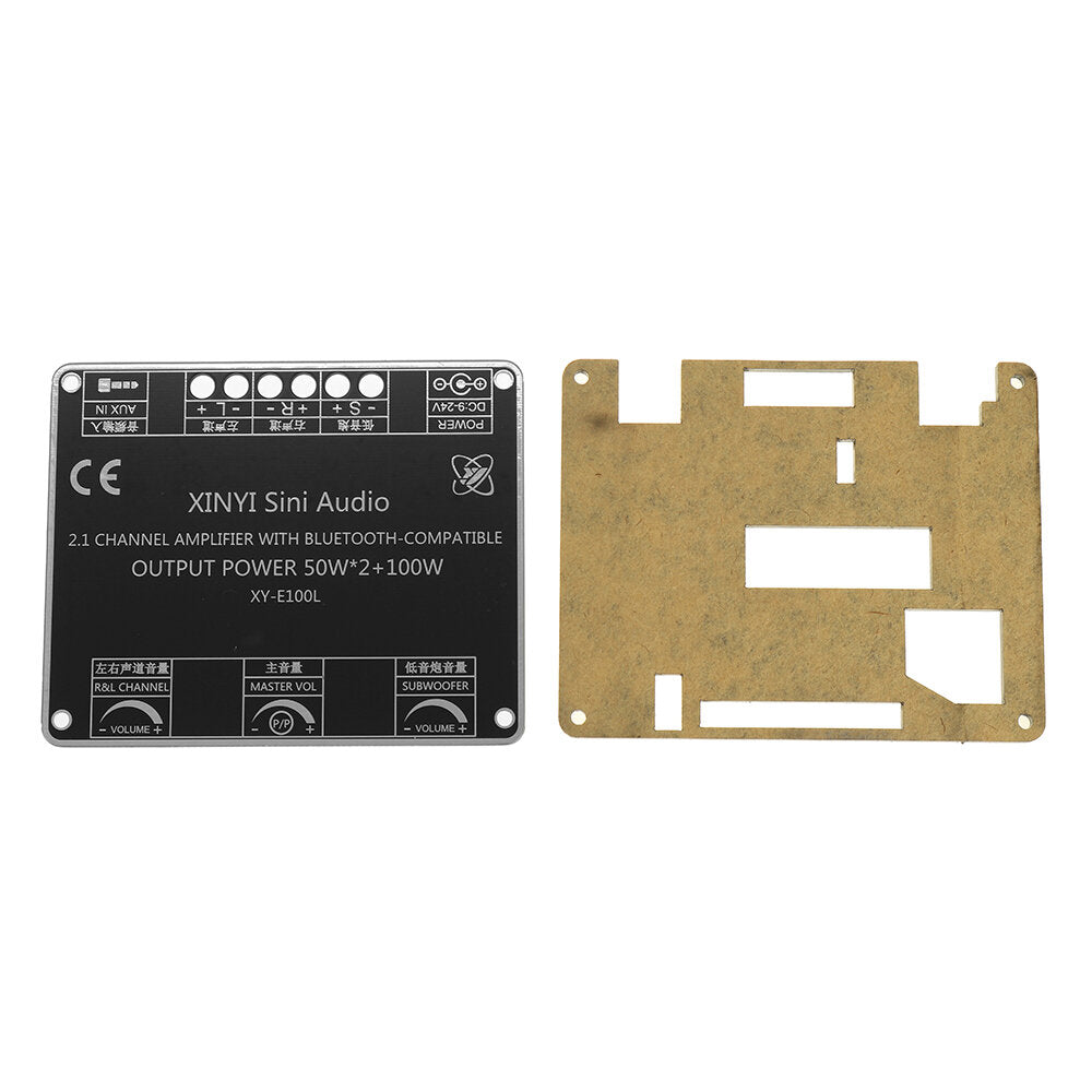 50Wx2+100W 2.1 Channel Bluetooth Audio Power Amplifier Board Module High and Low Tone Subwoofer APP Control E100L DC9-24V