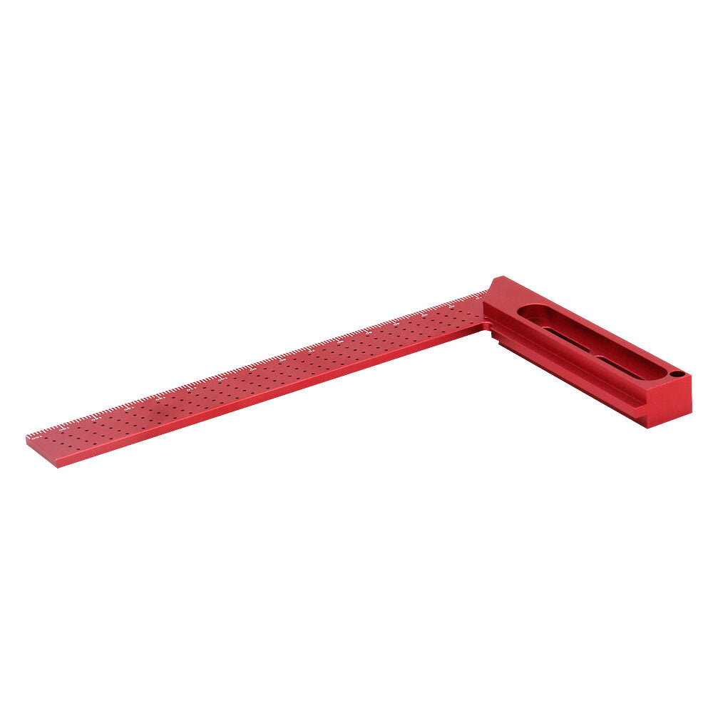 Red T-Shaped Woodworking Ruler - 160mm Aluminum Alloy Cross Measurement Tool for Accurate Line Drawing