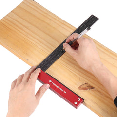 12 Inch Precision Woodworking Square Marking Ruler Aluminum Alloy 90 Degree Right Angle Ruler Hole Positioning Scriber