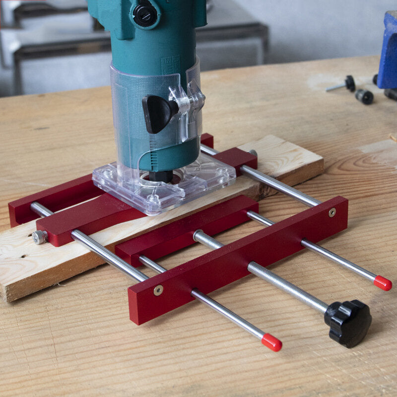 2-in-1 Mortise Tenon Jig Locator - Precision Doweling Tool for DIY Woodworking, Adjustable, Compact, Includes 7 Guide Bushings