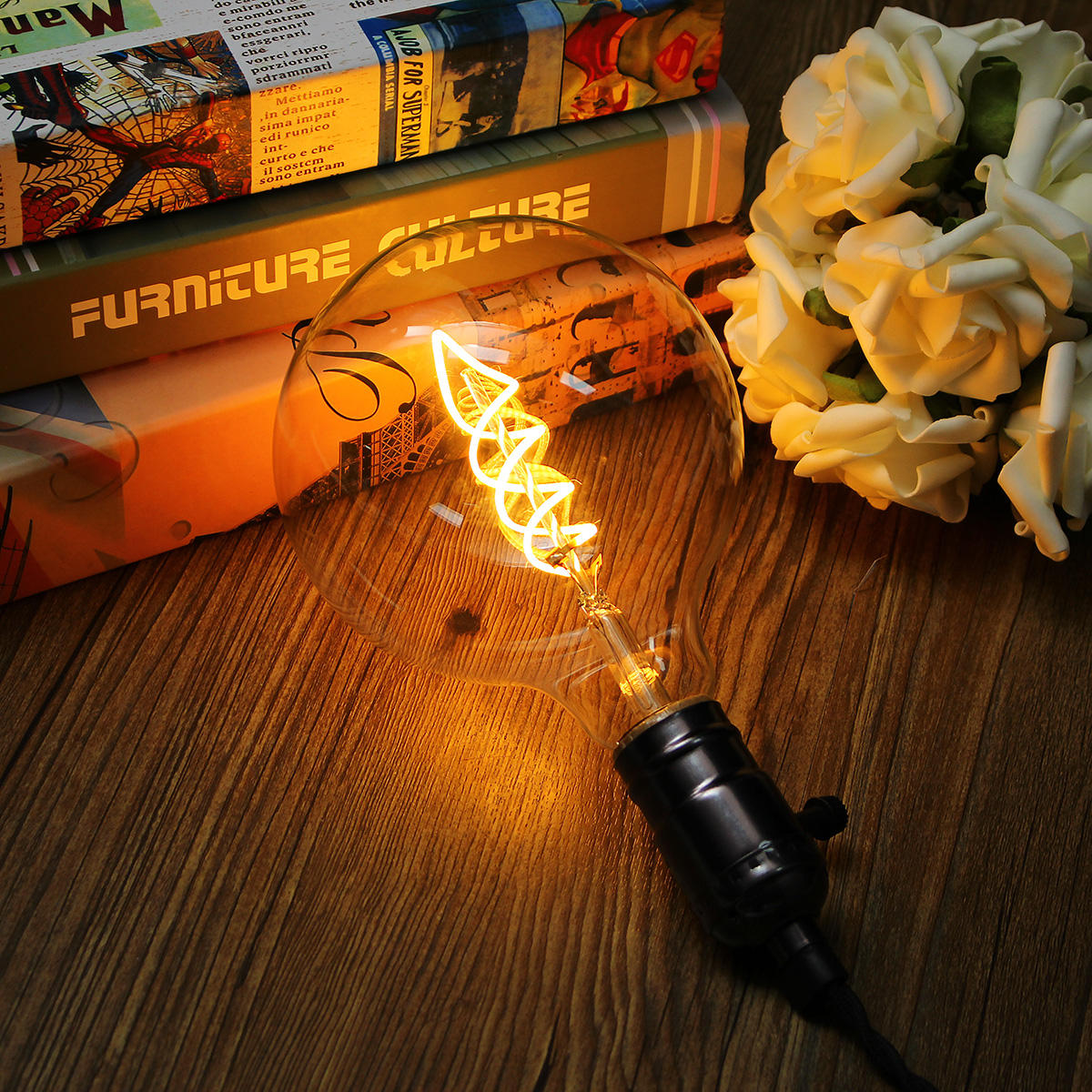 Dimmable LED Vintage Retro Industrial Lamp Indoor Lighting Filament Light Bulb AC220V