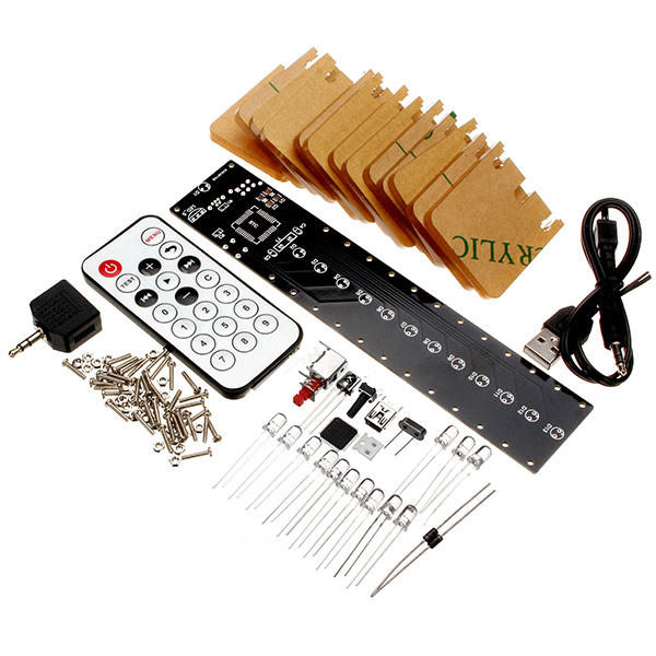 13 Segments Audio Light Column Light Cube Set Remote Control DIY Electronic Music Spectrum Kit