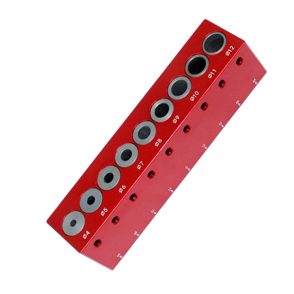 Aluminum Alloy Pocket Hole Doweling Jig for Woodworking, Semi-Automatic Drill Guide with 4-12mm Bushings