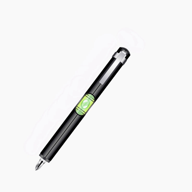Mini Portable Pen Type Level With Hexagonal Drill Bit Screwdriver Ruler