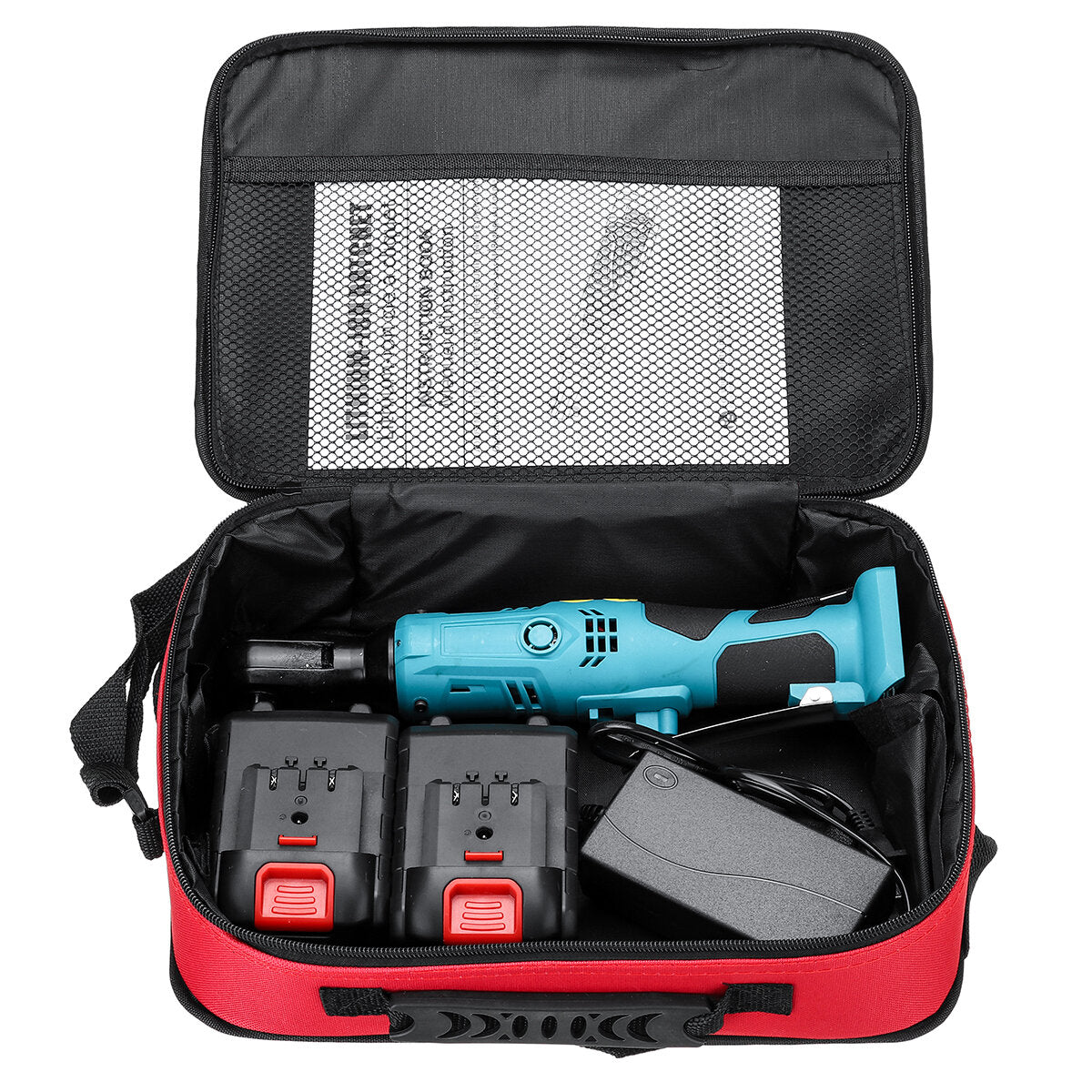108V 160N.m 1/2" 90 LED Electric Right Angle Ratchet Wrench 2X10000mAh Battery