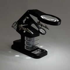 3X 4.5X 25X 10 LEDs Soldering Iron Magnifier Welding Magnifying Glass Tool W/3 Boxes