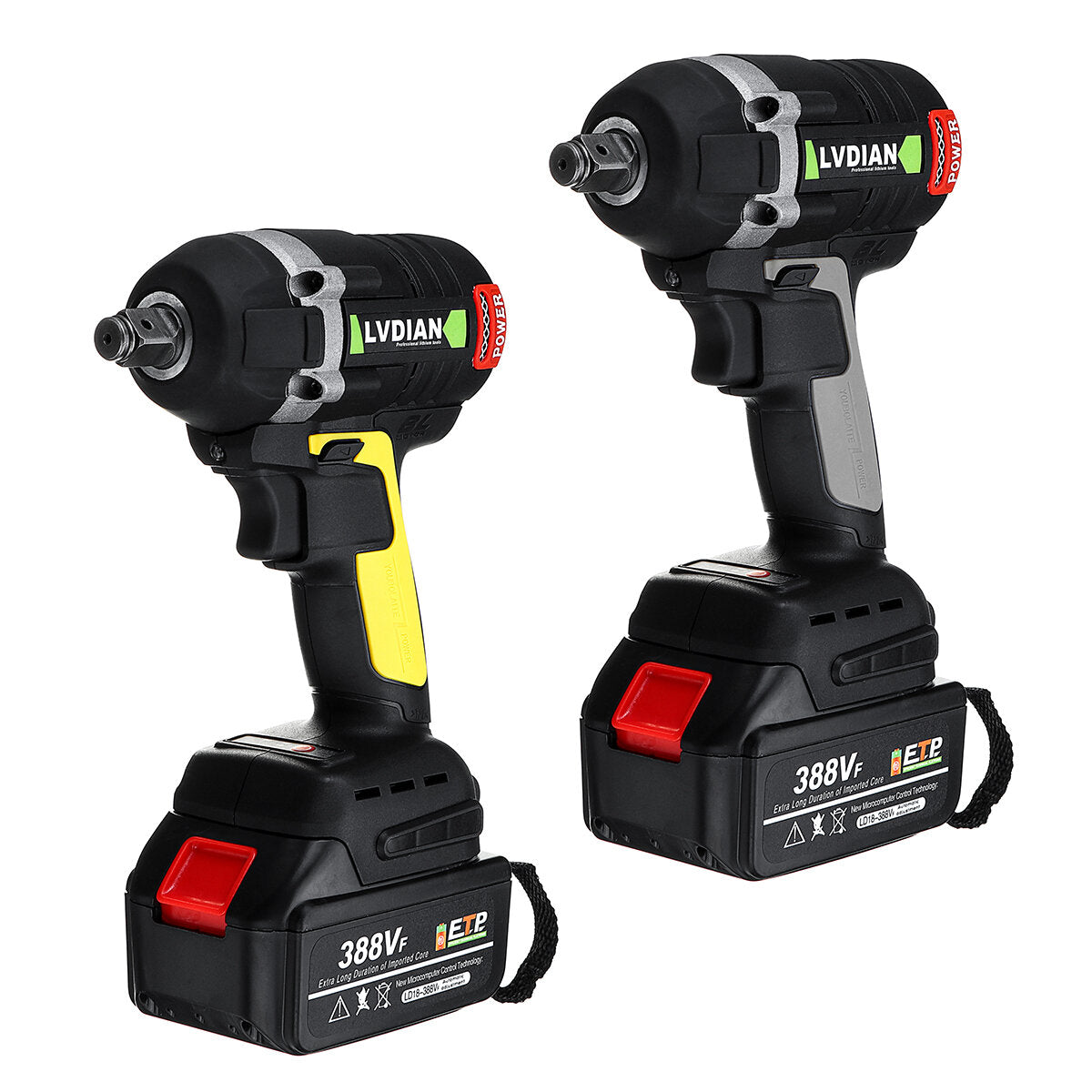 630N.m Brushless Cordless Electric Wrench 2x Li-Ion Battery