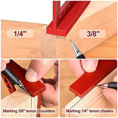 Compact 4" Aluminum Square Tool for Precise Angles, Measurements & Marking - Rust-Proof, Portable, Red