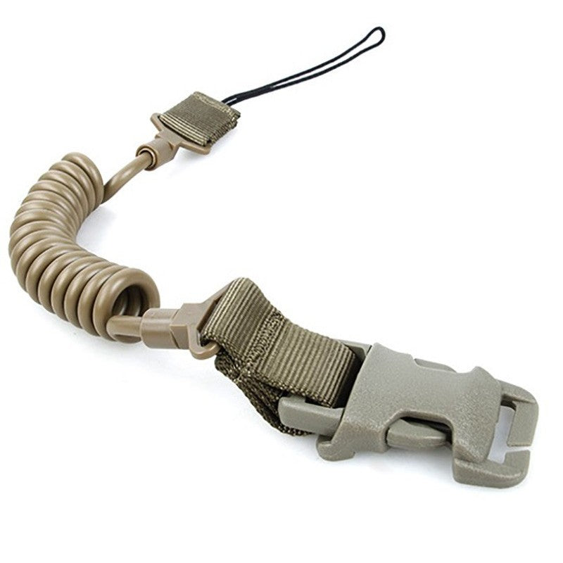 Coil Sling Rope Lanyard Molle Elastic Hunt Pistol Tool Belt Backpack Airsoft Gun Handgun Shooting Military Bag Spring Strap