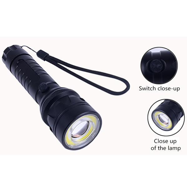 4Modes Body Switch Zoomable LED Flashlight 18650/AAA
