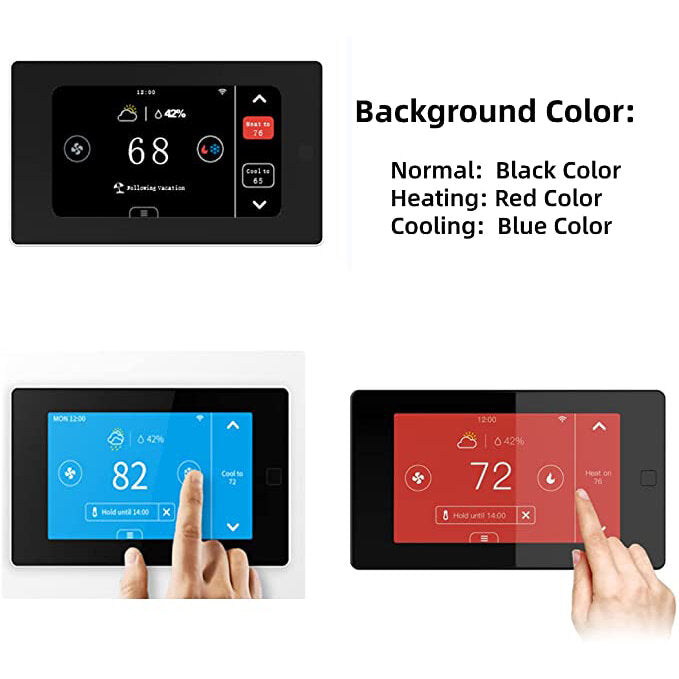 Smart WiFi Programmable Touchscreen Thermostat Smart Home  7 Day/4 Periods Compatible with Alexa and Google Assistant North America