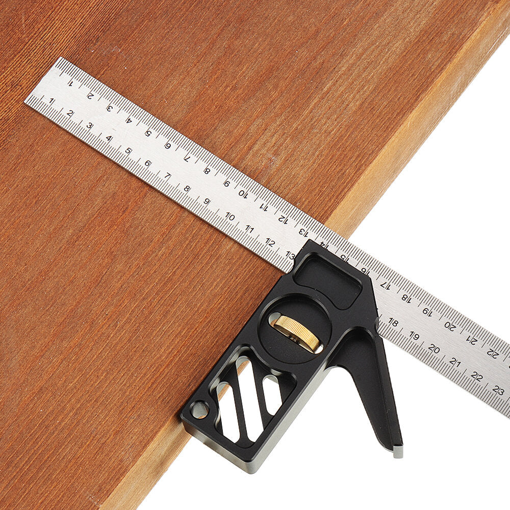 Adjustable 300mm Aluminum Alloy Combination Square 45 90 Degree Angle Scriber Steel Ruler Woodworking Line Locator Ruler