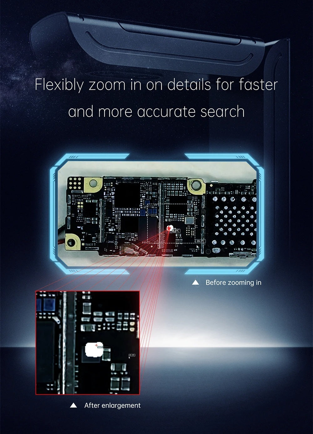 GreenZech Pro-Circuit 256 | High-Precision PCB Thermal Diagnostic Station | 256x192 Infrared Motherboard Troubleshooting Camera for Professional Electronic Repair