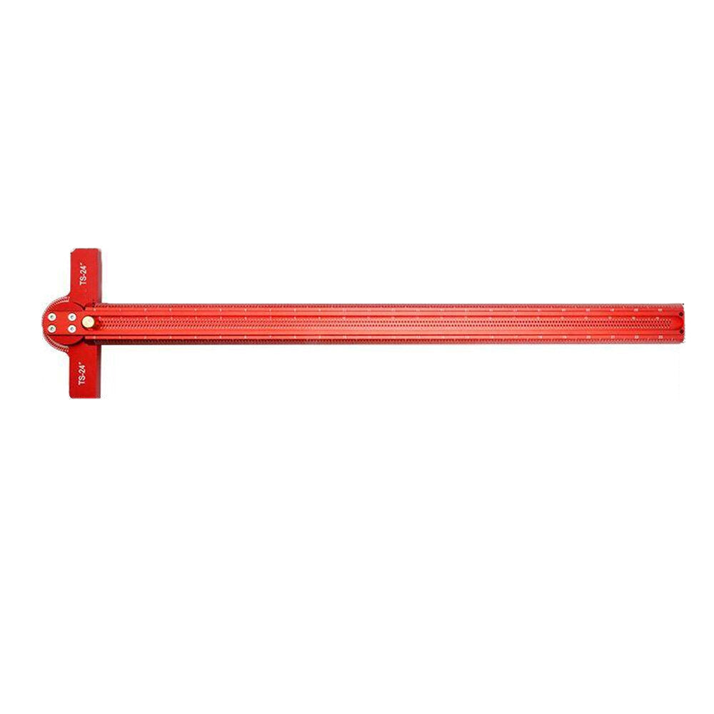 24" Aluminum Alloy Woodworking Ruler - 0-90° Angle Marking, Anodized Finish, Precise Measurement Tool