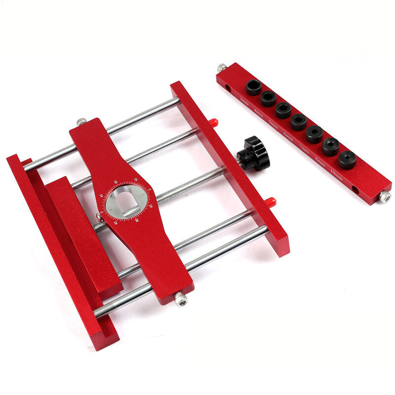 2-in-1 Mortise Tenon Jig Locator - Precision Doweling Tool for DIY Woodworking, Adjustable, Compact, Includes 7 Guide Bushings