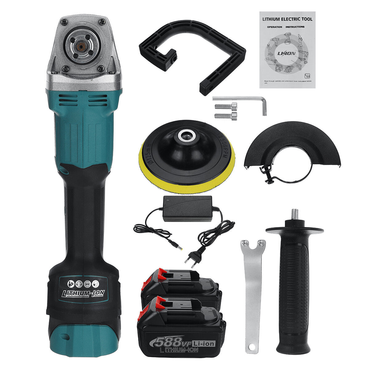 588VF 6 Speed 2 In 1 Cordless Angle Grinder Car Polisher Brushless Electric Angle Grinder Grinding Machine Fit Makiita