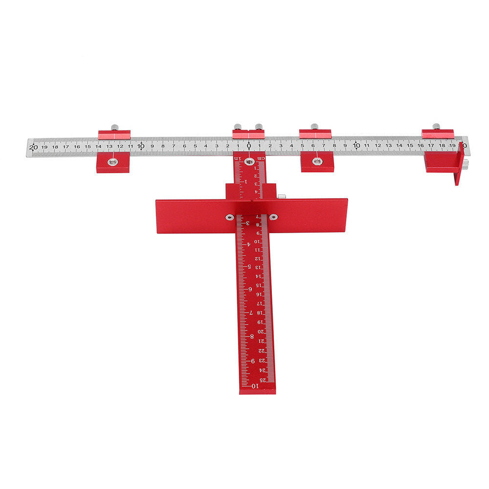 Red Aluminum Alloy Cabinet Hardware Jig with 5mm Drill Guide for Easy Handle Installation