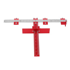 Red Aluminum Alloy Cabinet Hardware Jig with 5mm Drill Guide for Easy Handle Installation