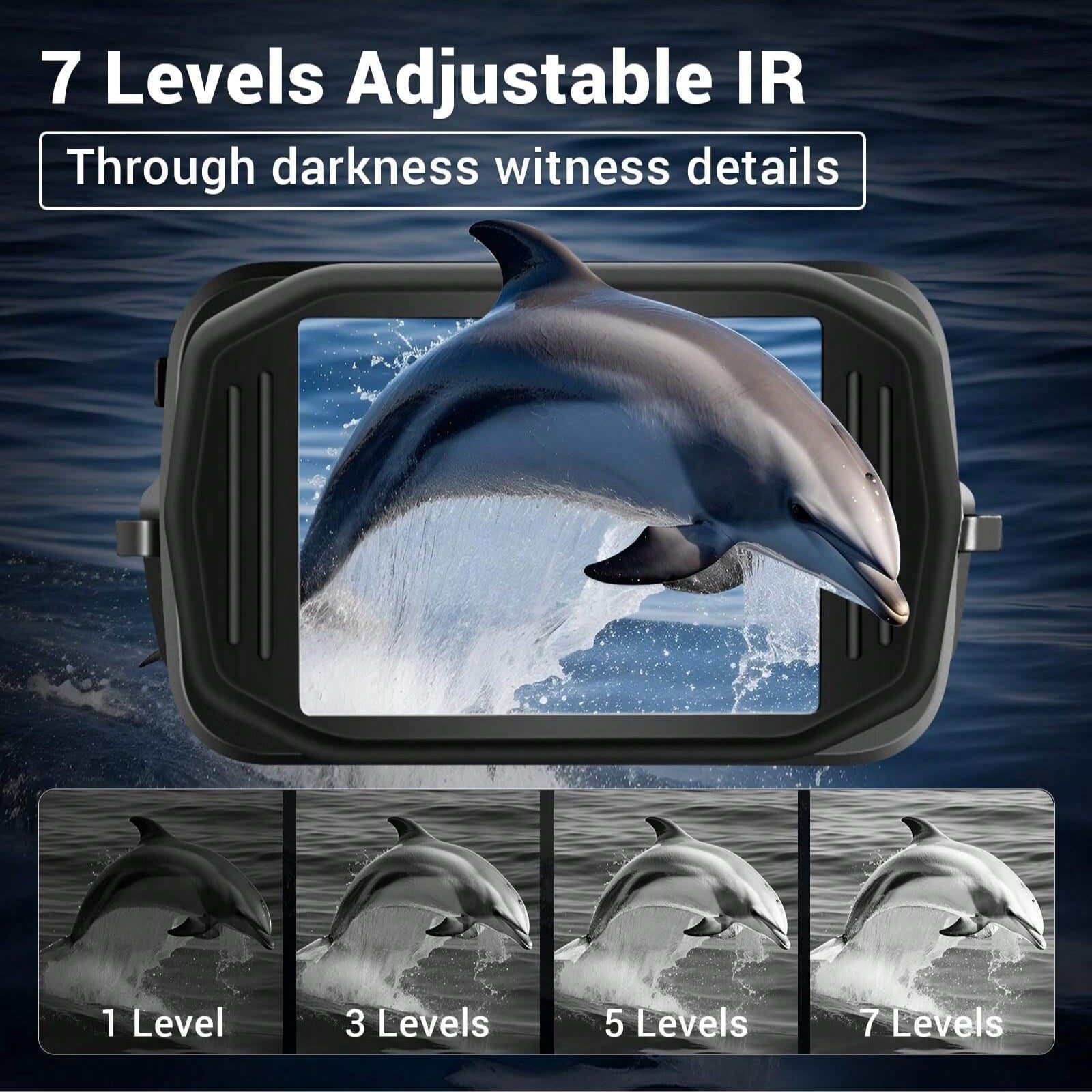 4K Night Vision Goggles with 850NM Infrared, 36MP Photos, 4K Video, 8x Zoom, 1,312ft Range, Waterproof