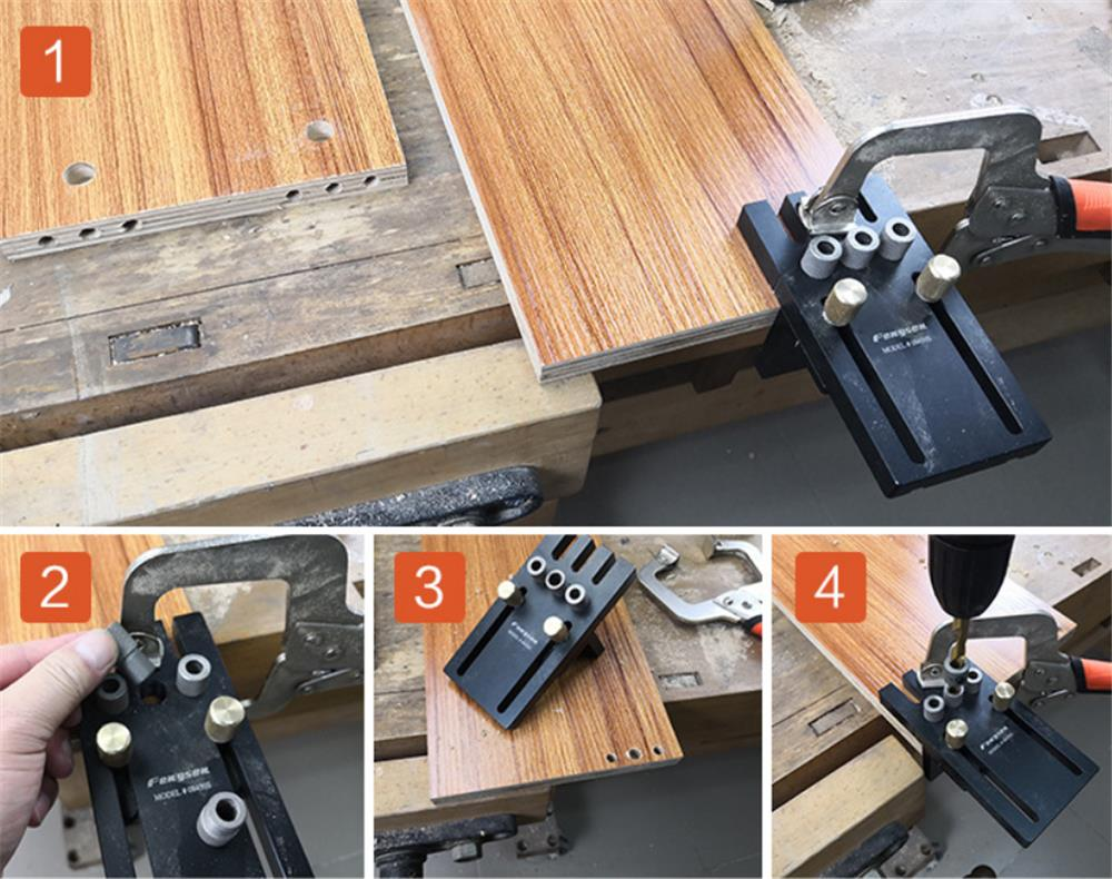 Jig Set Aluminium Alloy 3 In 1 Woodworking Dowel Drilling Position Jig Drilling Guide Kit