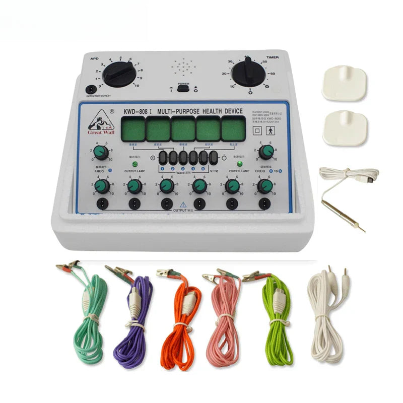 Multipurpose Electronic Acupuncture Machine - 6 Channels, Needle-Free Therapy for Pain Relief & Health Improvement