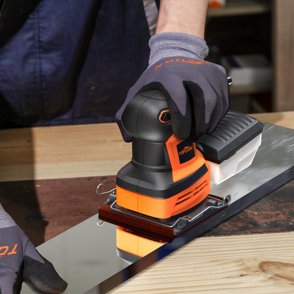 260W Electric Palm Sander Hand Sander with 20Pcs Sandpapers Hand Held Sander Dust Collection Box