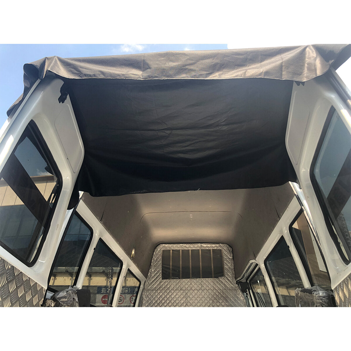 Rear Barn Door Awning Cover Car Sunshade Covers Black Fits For Ford Transit Custom 2013 Onwards