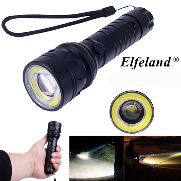 4Modes Body Switch Zoomable LED Flashlight 18650/AAA