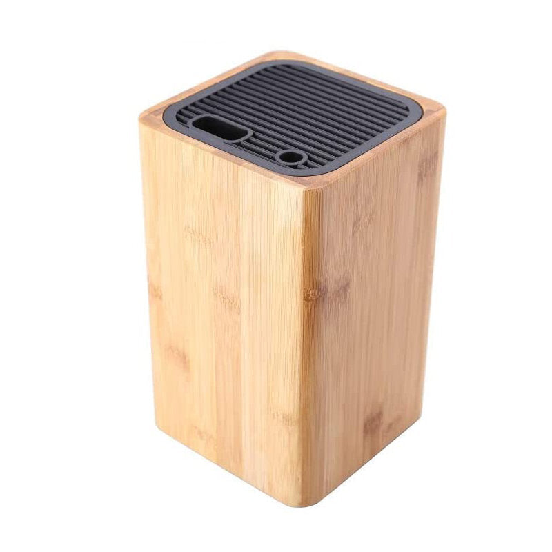 Eco-Friendly Bamboo Kitchen Knife Holder Scissors Sharpening Rod Space Saver Knife Drier Storage Tool with Drain Holes