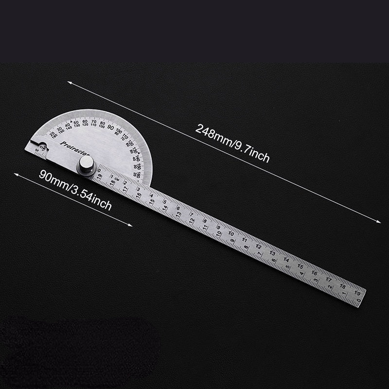 Stainless Steel irregular Protractor Large Carpenter's Measuring Angle Gauge