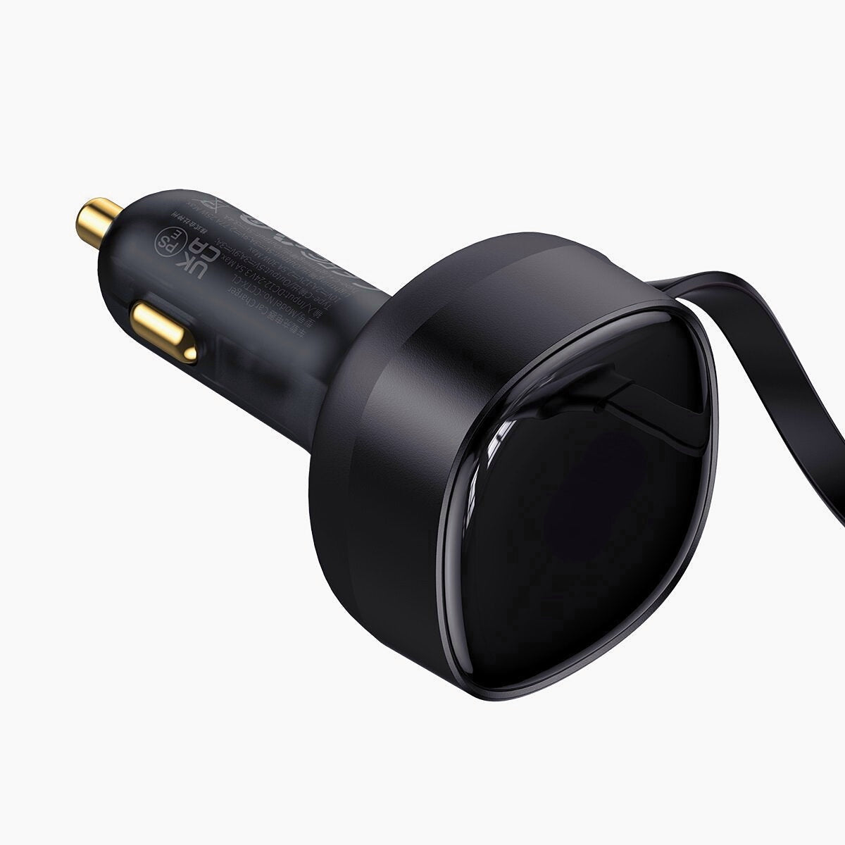 Enjoyment Retractable 2-in-1 Car Charger C+L 30W Dual Fast Charging