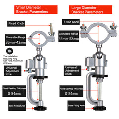 360° Rotating Aluminum Clamp-on Bench Vise for Drills & Grinders - Durable, Stabilizing, Wide Clamp Opening