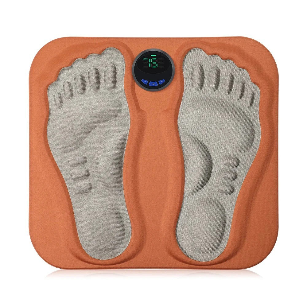 3D Foot Massager Pad with 8 Modes, 29 Intensities, RF Remote, Ergonomic Design for Relaxation & Slimming - Orange