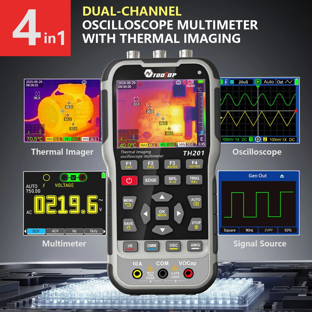GreenZech Multi-Lab 288 Pro | 4-in-1 Professional Diagnostic Suite | 288x240 HD Thermal Imager & 70MHz Oscilloscope