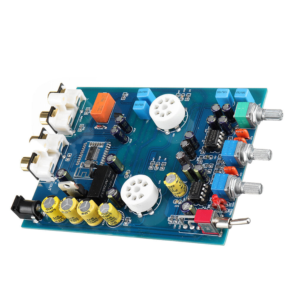 DC12V 2A Home Audio Tube Amplifier Fever Hi-Fi Preamp 6J5 Bile Preamp Bluetooth 5.0 Tone Board