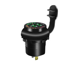 Dual USB Charger Quick Charge Socket Adapter Power Outlet With Voltmeter Display For Car Motorcycle Boat
