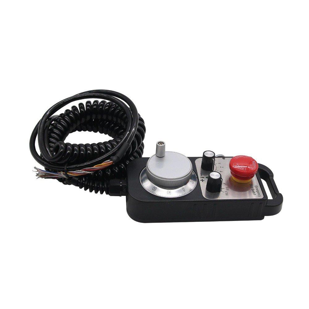 6 Axis CNC MPG Pendant Handwheel with Emergency Stop Switch Manual Pulse Generator for CNC Machine