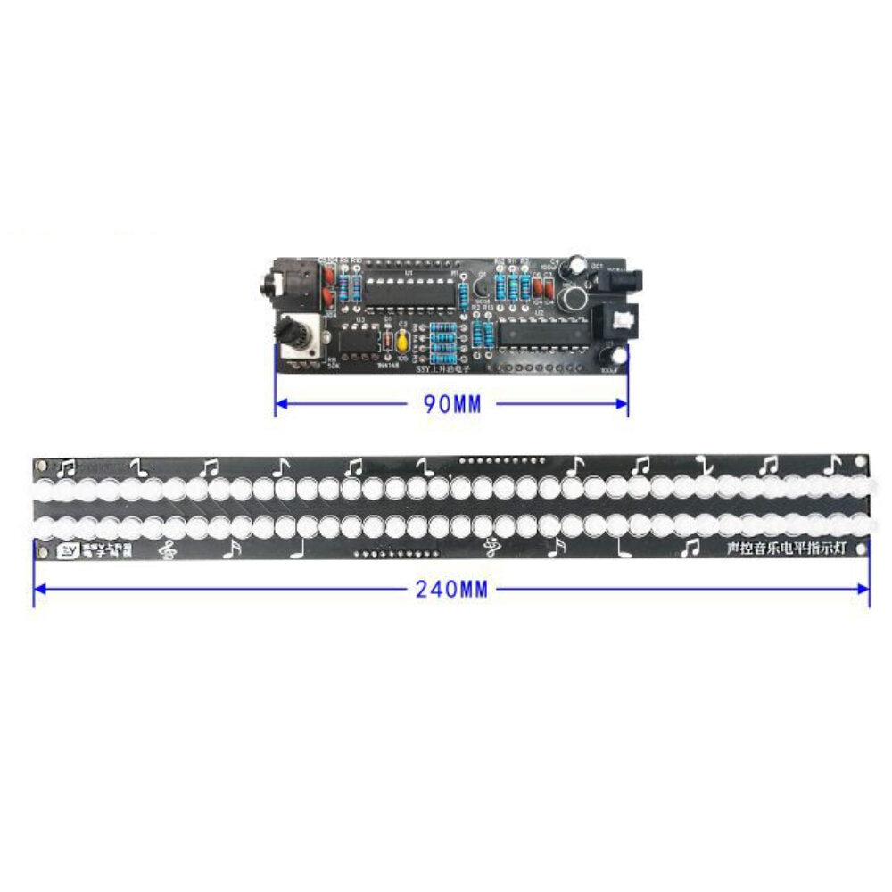 38-Segment Sound Control Music Level Indicator DIY Kit Foggy Colorful Music Spectrum Electronic Production Parts