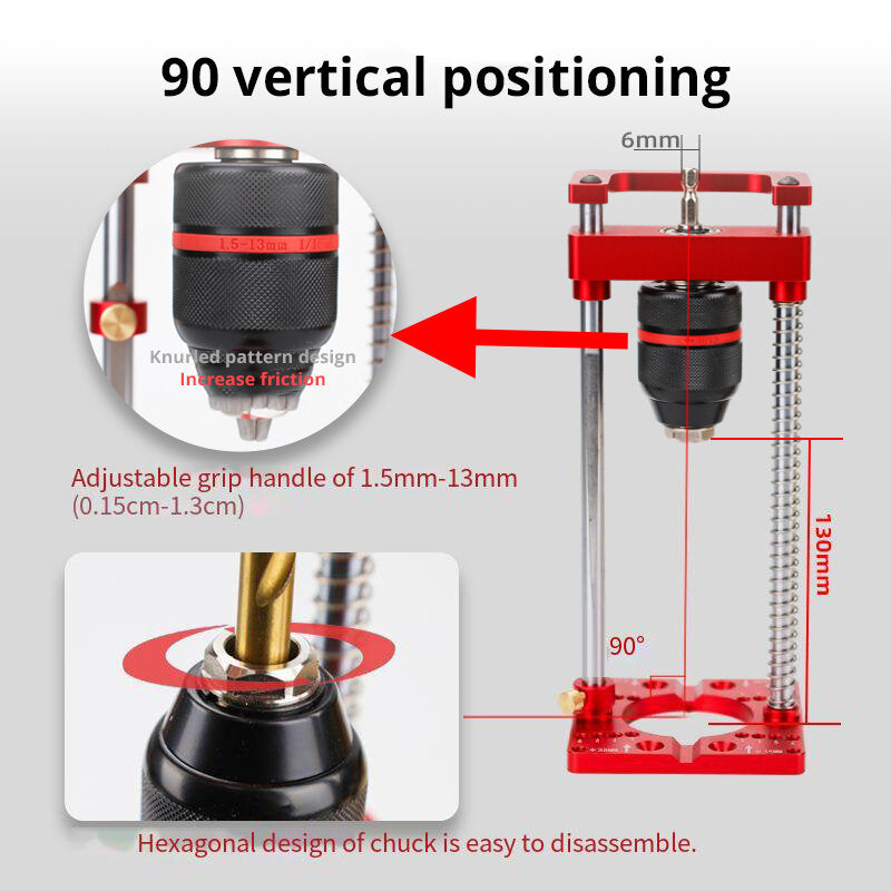 Multifunctional Woodworking Drilling Tool for Power Drills, 3-75mm Thickness, 26/35mm Hinge Holes, Adjustable Settings