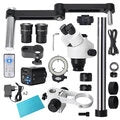 Trinocular Microscope with 360° Swivel Arm for Mobile Phone Repair and Circuit Board Soldering 2K High Definition Camera Included