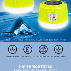USB Solar LED Camping Light Charger Phone Recharchable Emergency Light Bulbs Outdoor Portable Lanterns Work Tent Lights For BBQ