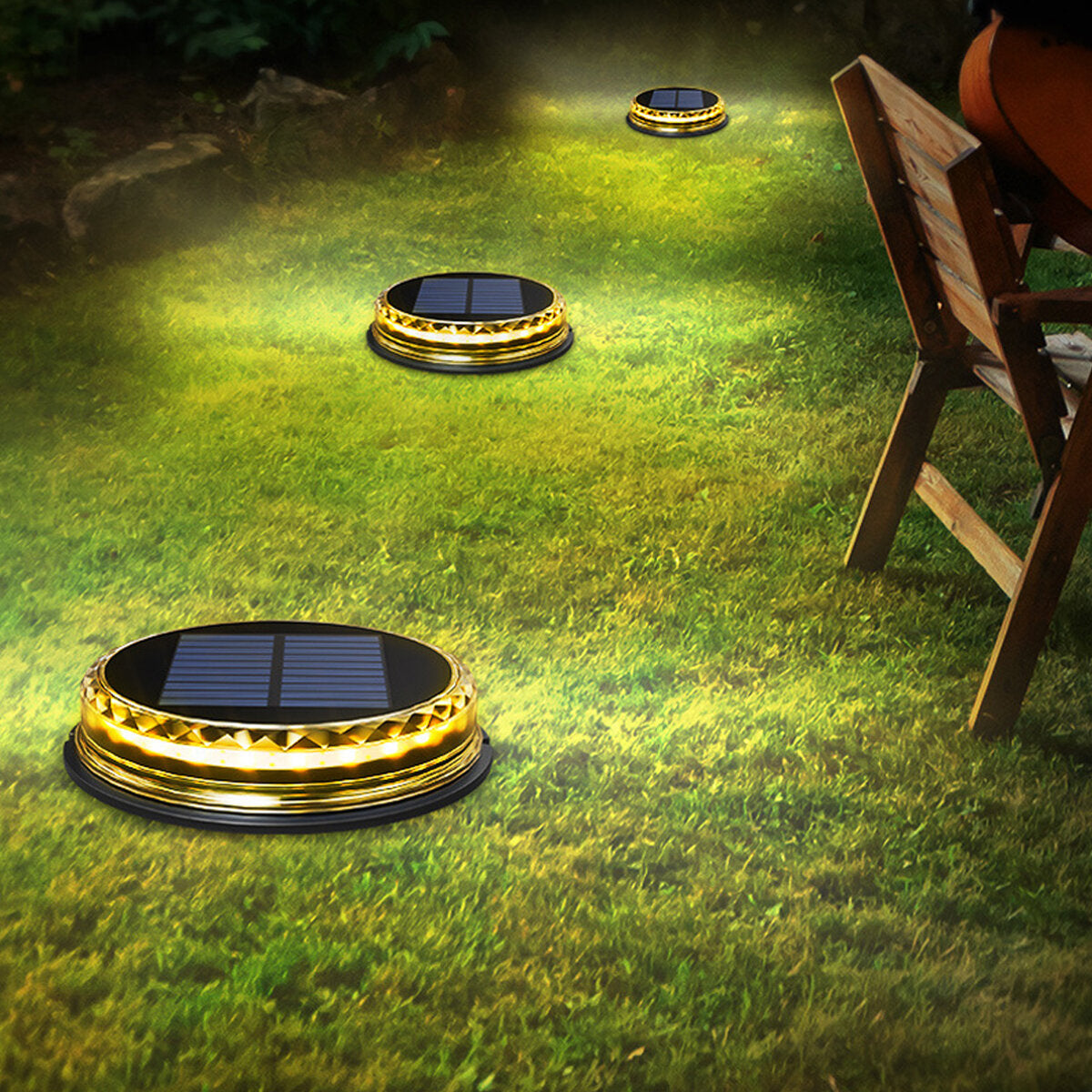 LED Solar Ground Lights Floor Decking Outdoor Garden Lawn Path Lamps Waterproof