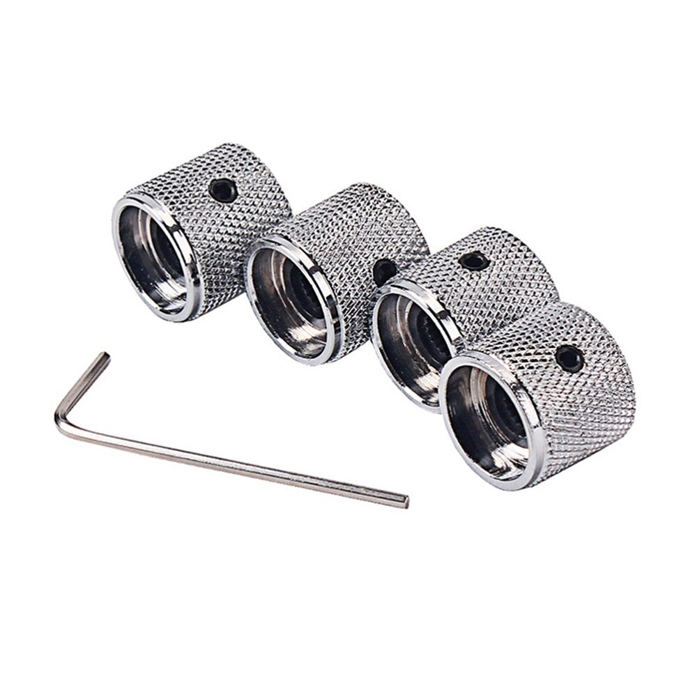 1PC Electric Guitar Volume Knob With Hexagon Screws Lock Volume Control Buttons For Electric Guitar Bass Chrome