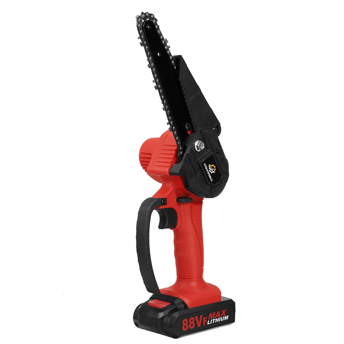 6 Inch 88VF Cordless Electric Chain Saw One-Hand Saw LED Woodworking Wood Cutter