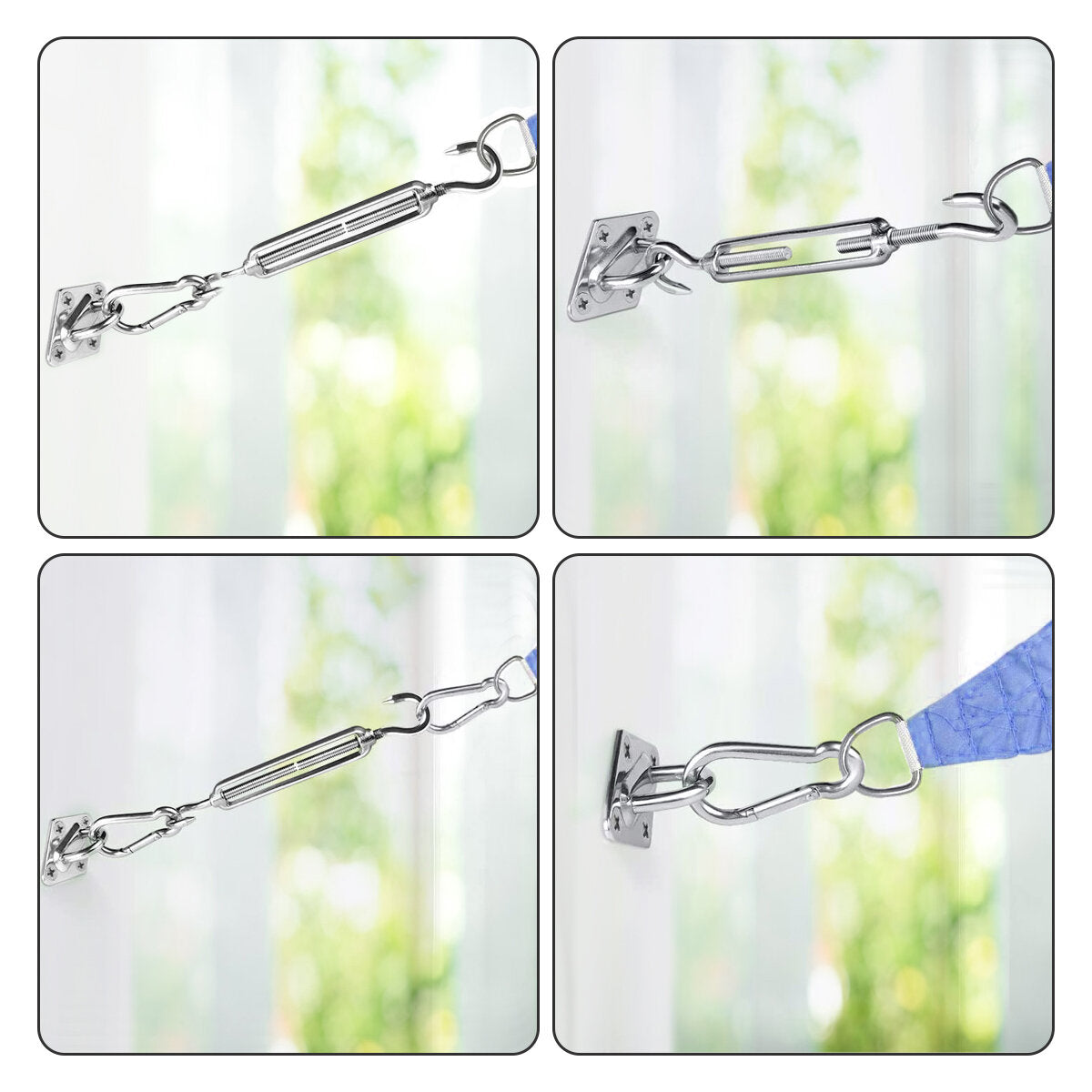 42PCS Awning Accessories Sunshade Sail Stainless Steel Hardware Kit Easy to Install