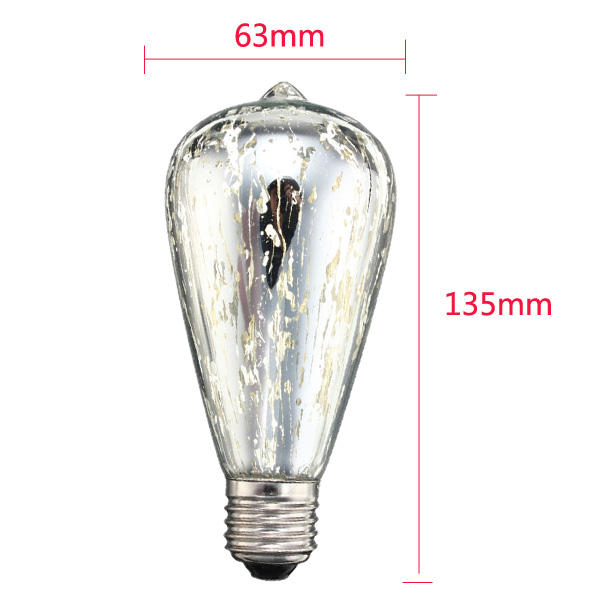 5W Storm Silvering Vintage Antique Filament LED Bulb Light Lamp 85-265V