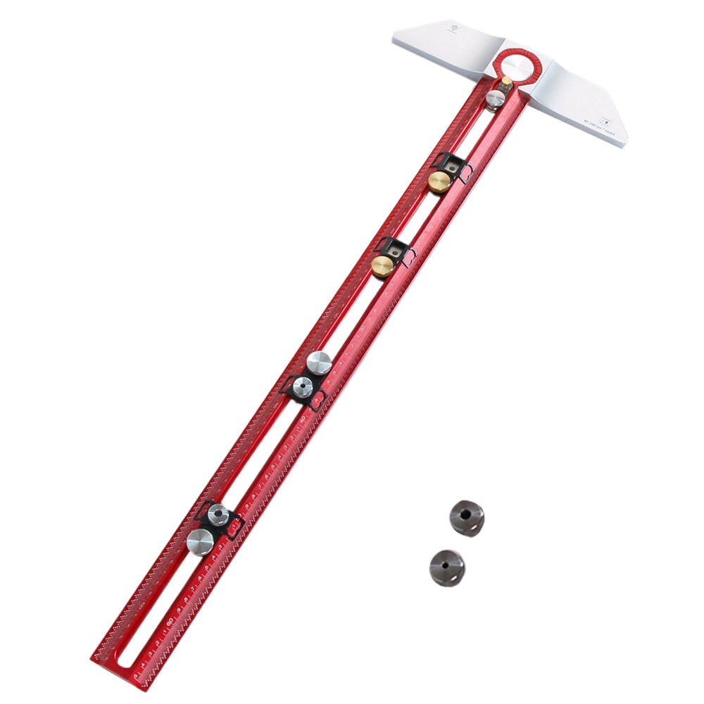Hooked On Wood MT-2465 PRO Woodworking Scriber T Square Ruler - Aluminum Alloy, 650mm, Metric & Imperial